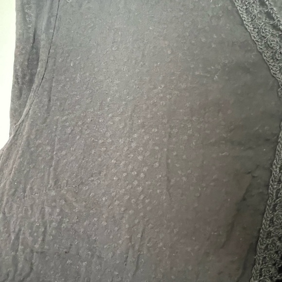 Black Peplum Top with Lace Trim - Picture 4 of 4